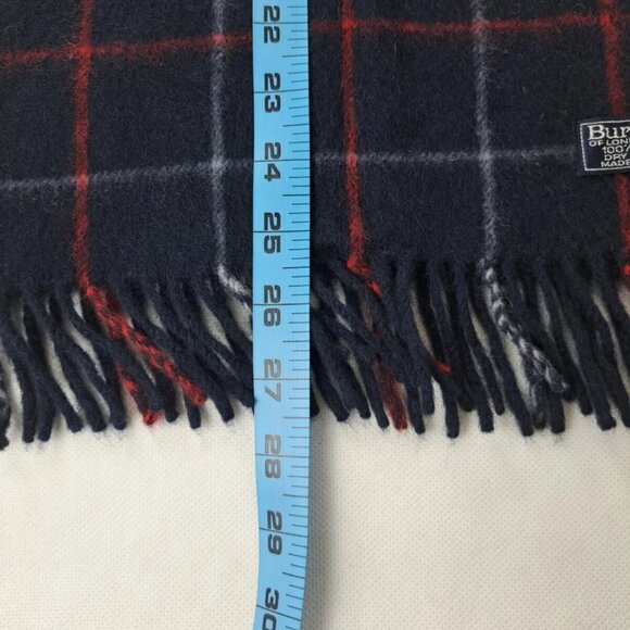 BURBERRY London Vintage Classic Nova Check Knit 100% Cashmere Black SCARF - Picture 6 of 7